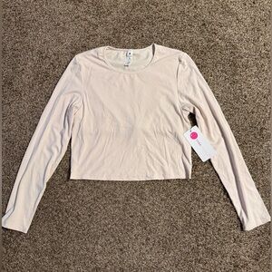 Yogalicious Cream Long Sleeve Crop Top